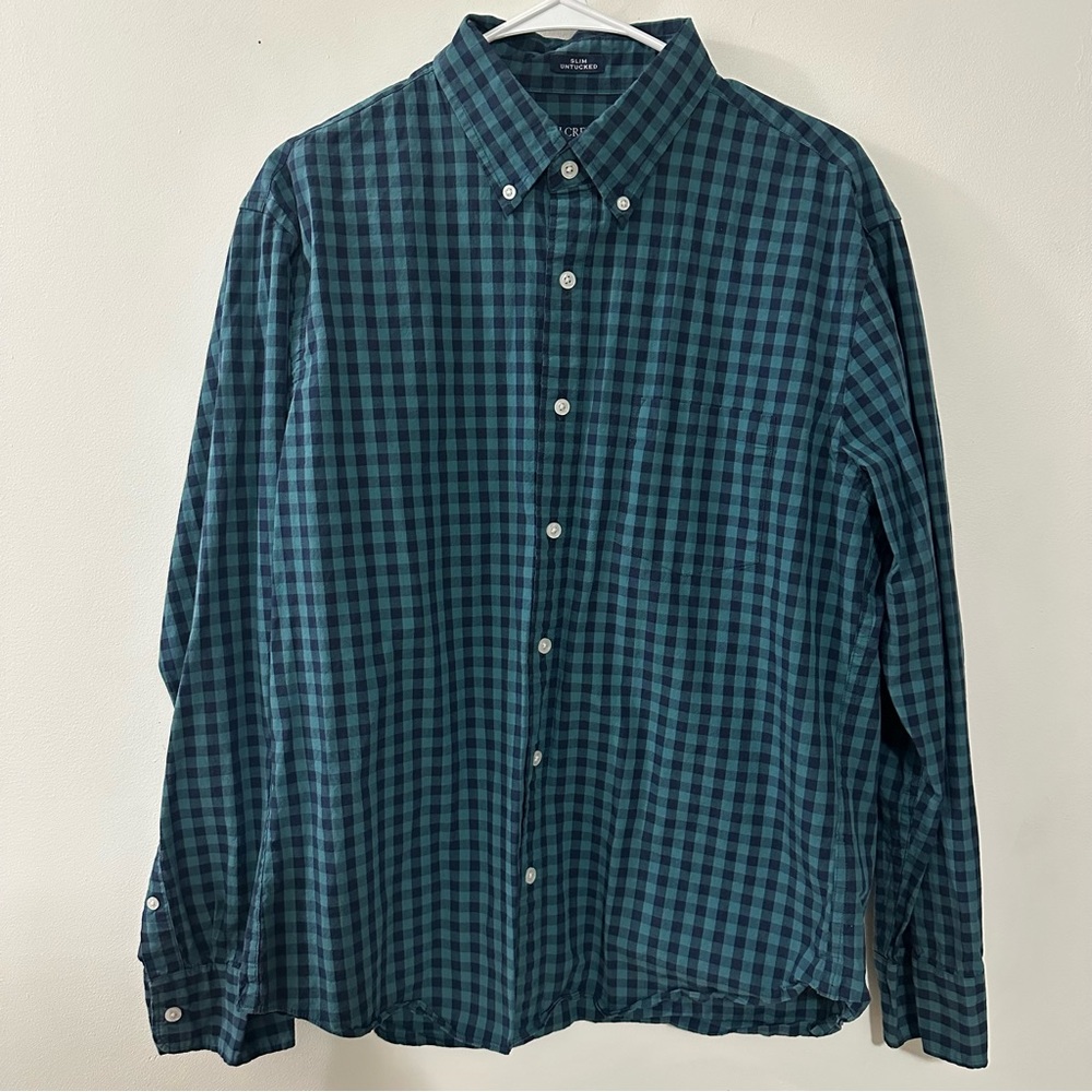 Lot of 2 J.Crew Flex Washed Button‎ Down Shirt Long Sleeve Men’s Sz Large